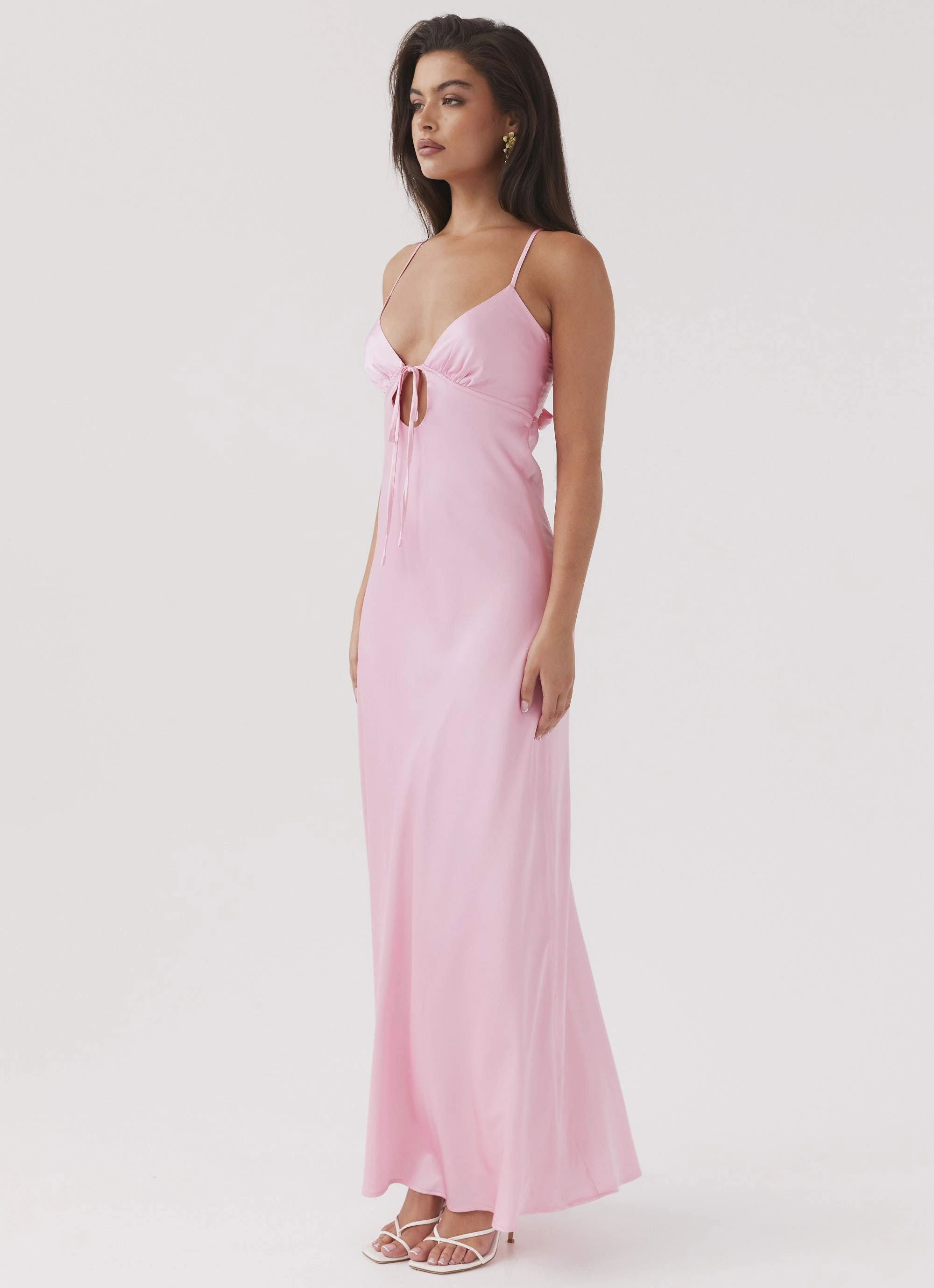 Daily Confidence Flora Satin Maxi Dress - Candy