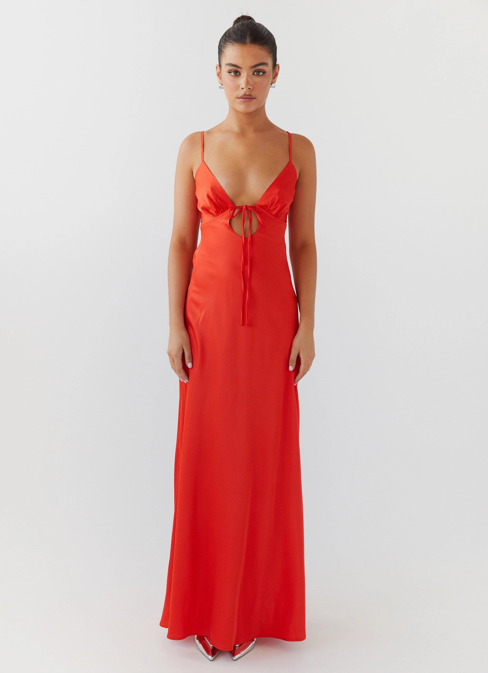 Flora Satin Maxi Dress - Citrus Easy Vibe