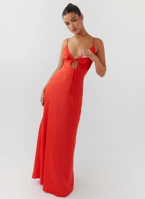 Flora Satin Maxi Dress - Citrus Comfy Wear