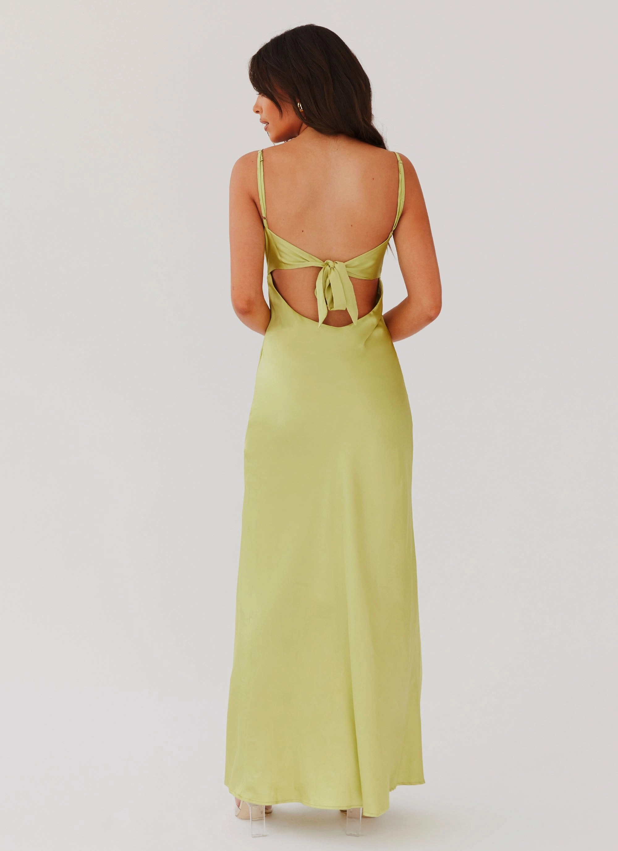 Layered Fit Cool Comfort Flora Satin Maxi Dress - Green Expectations