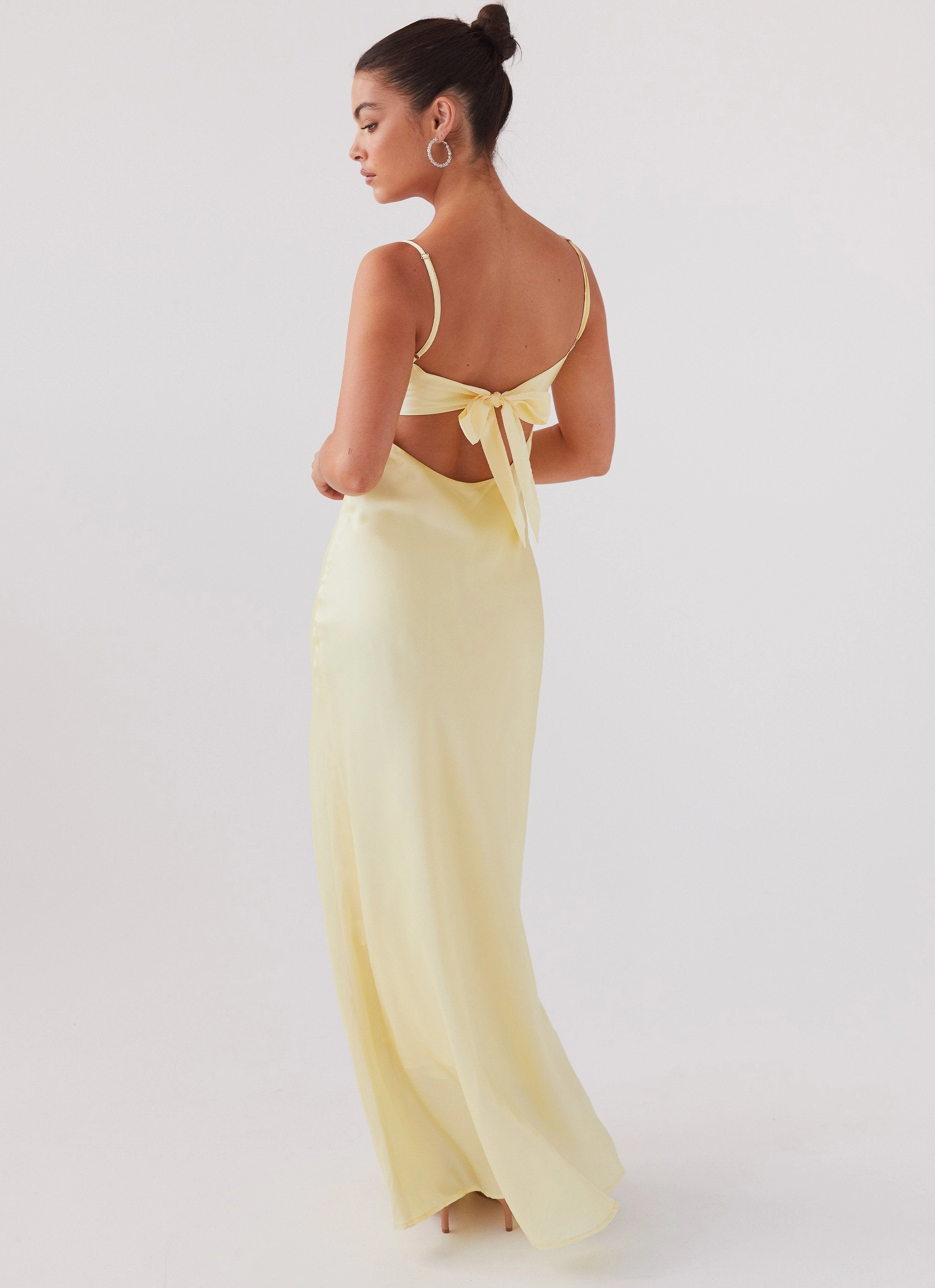 Flora Satin Maxi Dress - Lemon Anniversary-Event