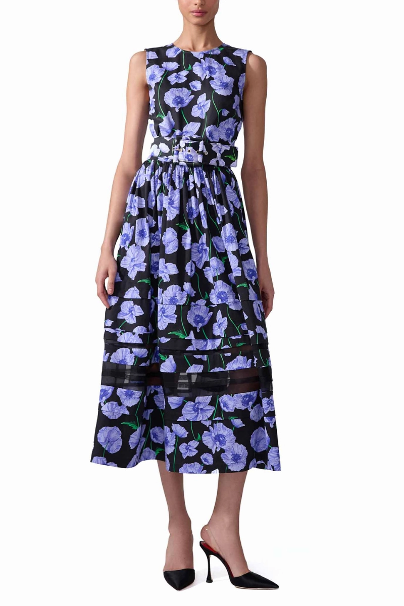 Floral Print Midi Dress Balanced Fit Lightweight warm-weather dress