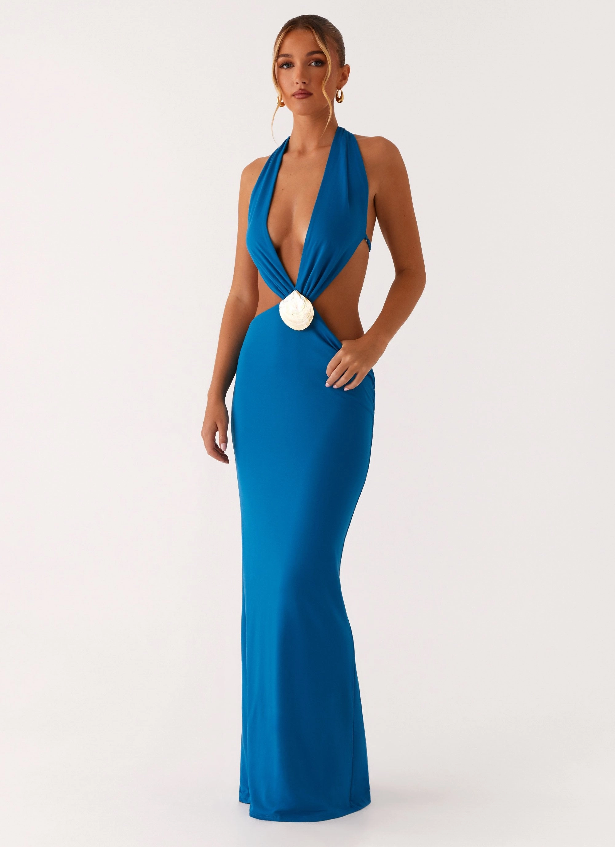 Flossy Maxi Dress - Royal Blue Minimalist Elegance