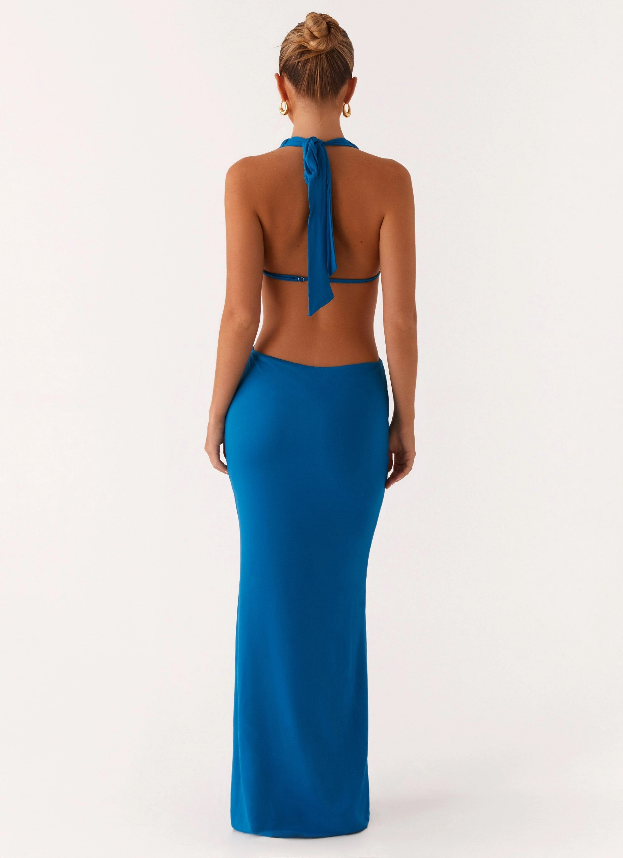 Basic Mood Timeless Waist Fit Flossy Maxi Dress - Royal Blue