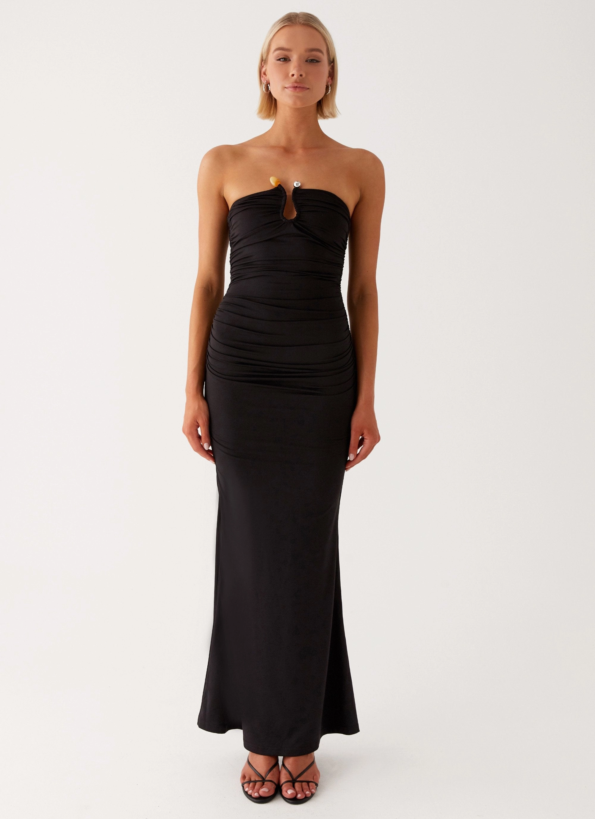 velvet feel Versatile Touch Rudy Maxi Dress - Black