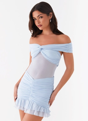 spring outfit Frances Mini Dress - Blue