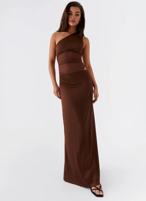 Juliette Maxi Dress - Chocolate Regular-fit