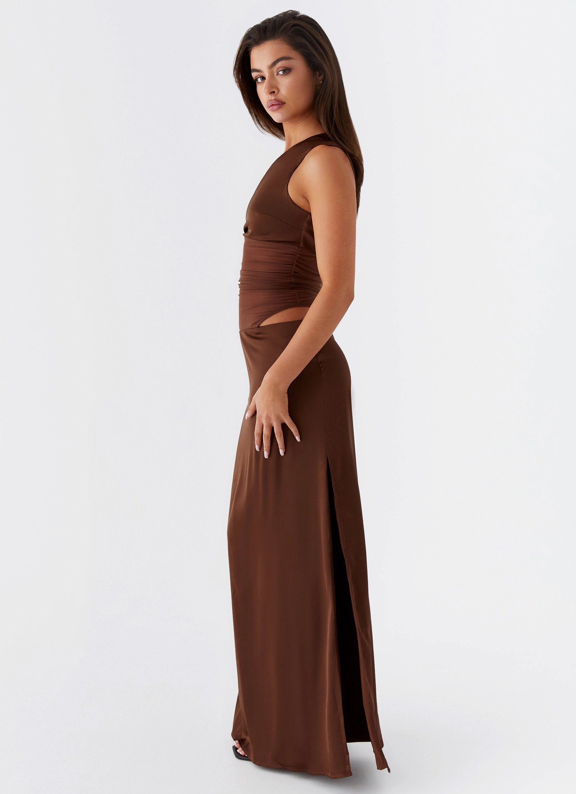 Soft touch evening dress Light Comfort Juliette Maxi Dress - Chocolate