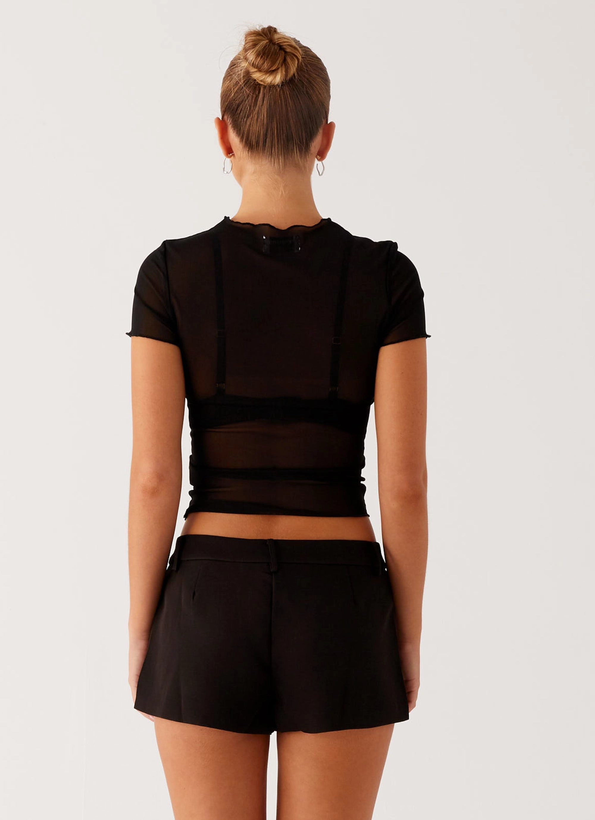 Freedom Mini Shorts - Black Reinforced Hemlines tall sizing