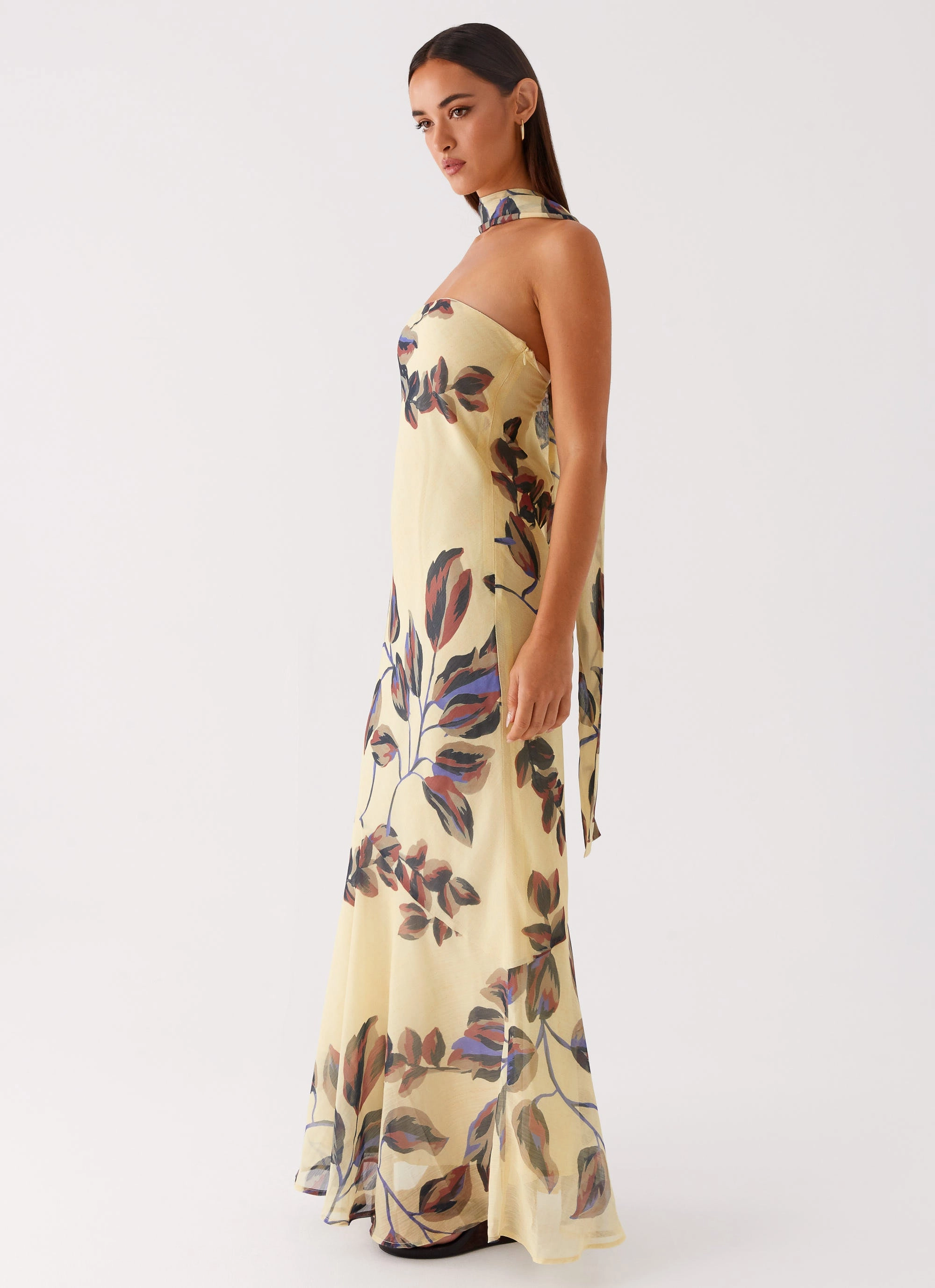Year Rounder Under The Pagoda Maxi Dress - Buttercream Leaf Print