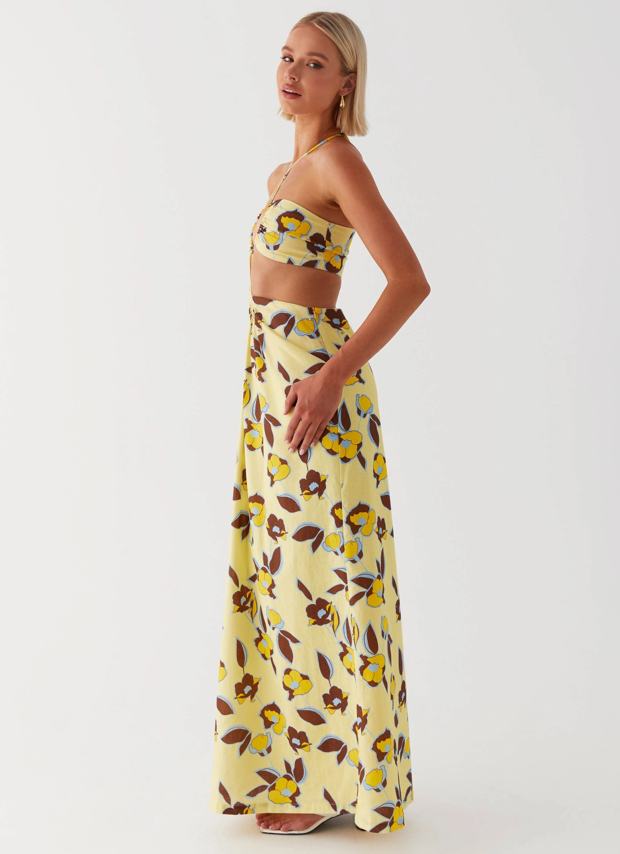Nora Linen Maxi Dress - Primrose Sophisticated Waist