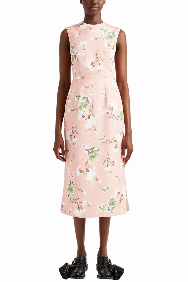 Sleeveless Midi Pencil Dress Draped Layer Everyday Piece