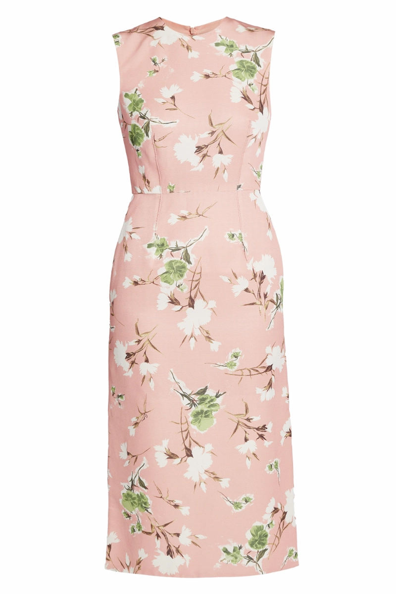 Sleeveless Midi Pencil Dress Refined Finish