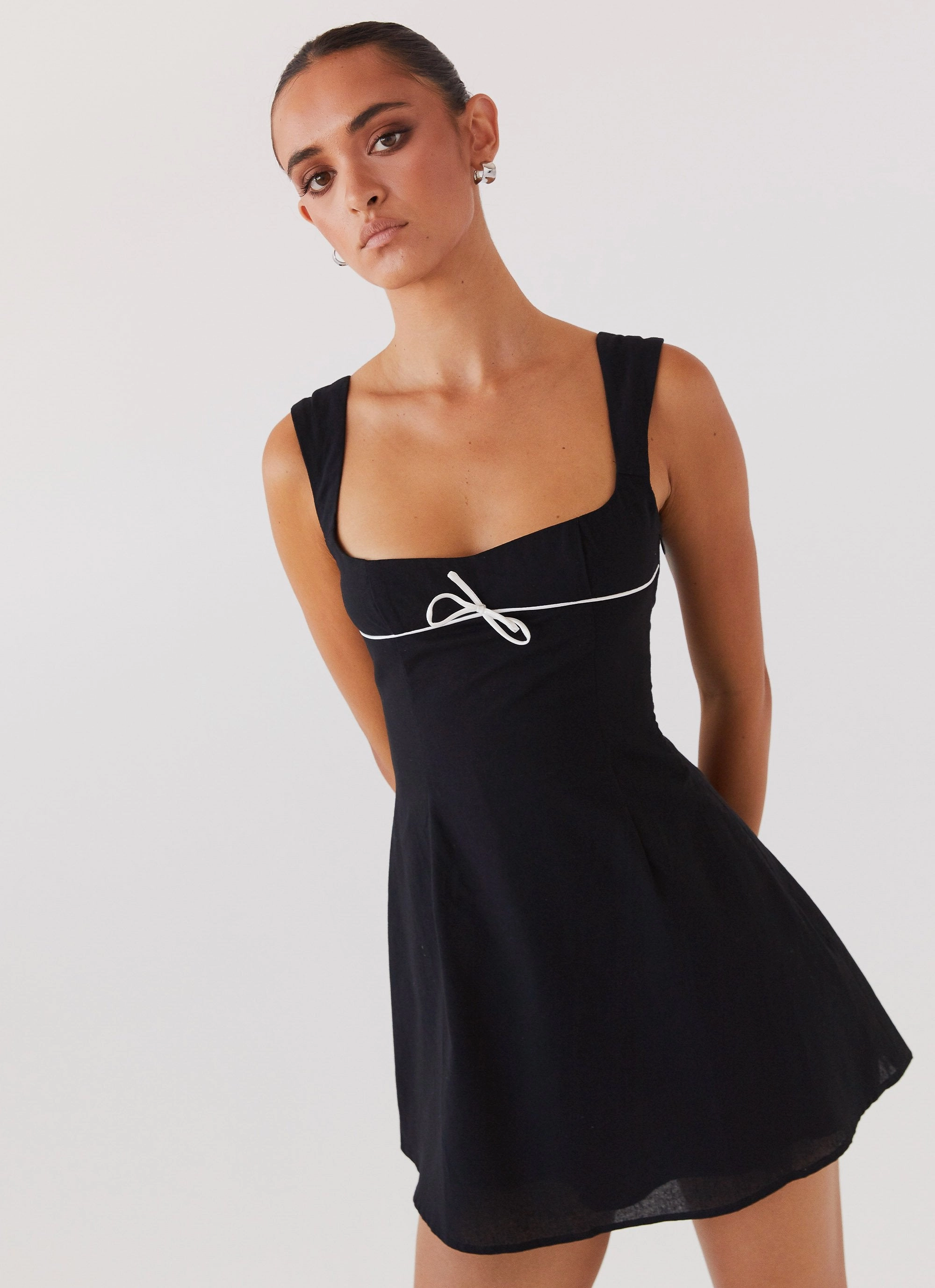 Clean Edge Convertible-Style Cadence Mini Dress - Black