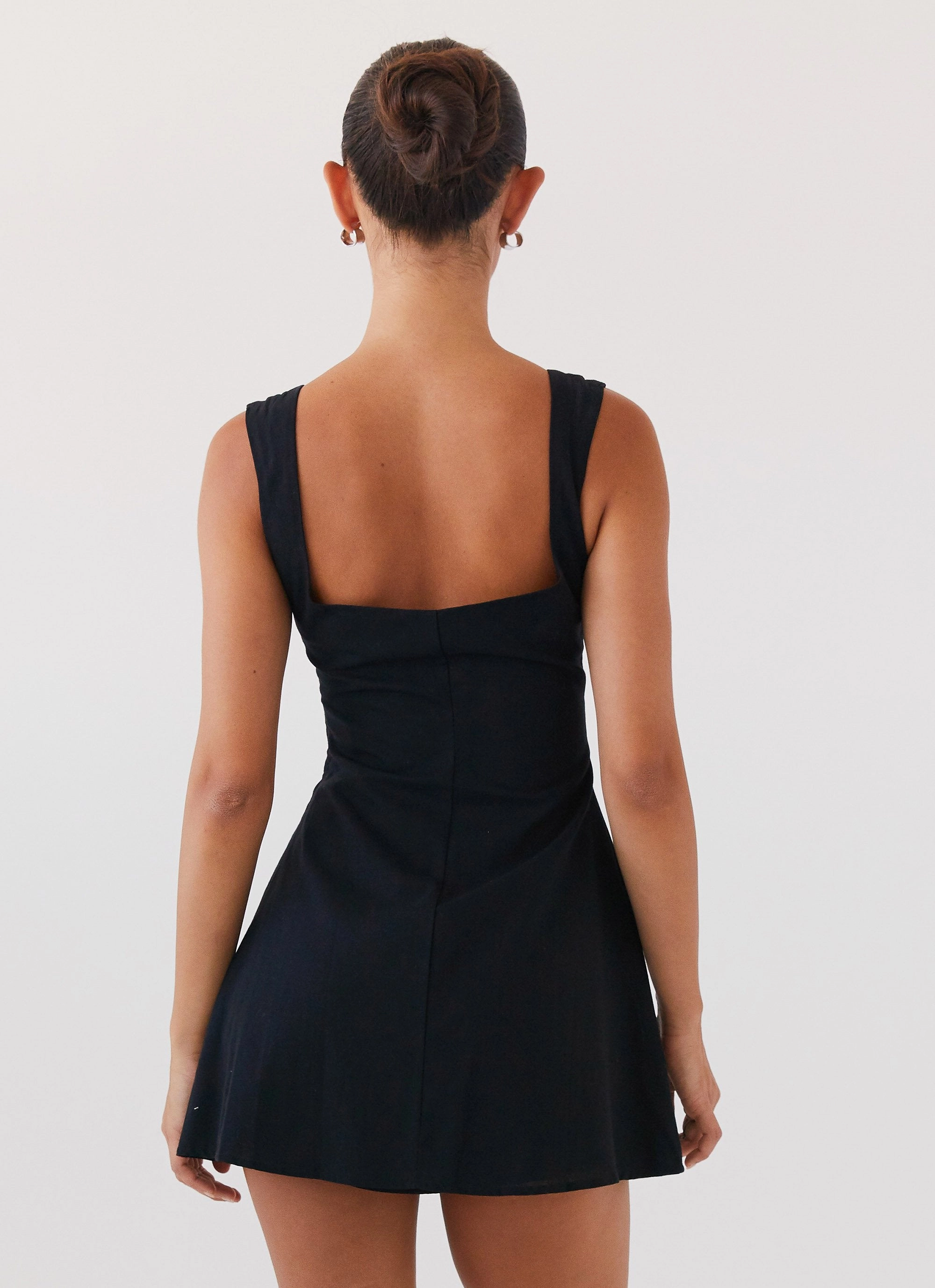 Cadence Mini Dress - Black Natural Texture Feminine Design