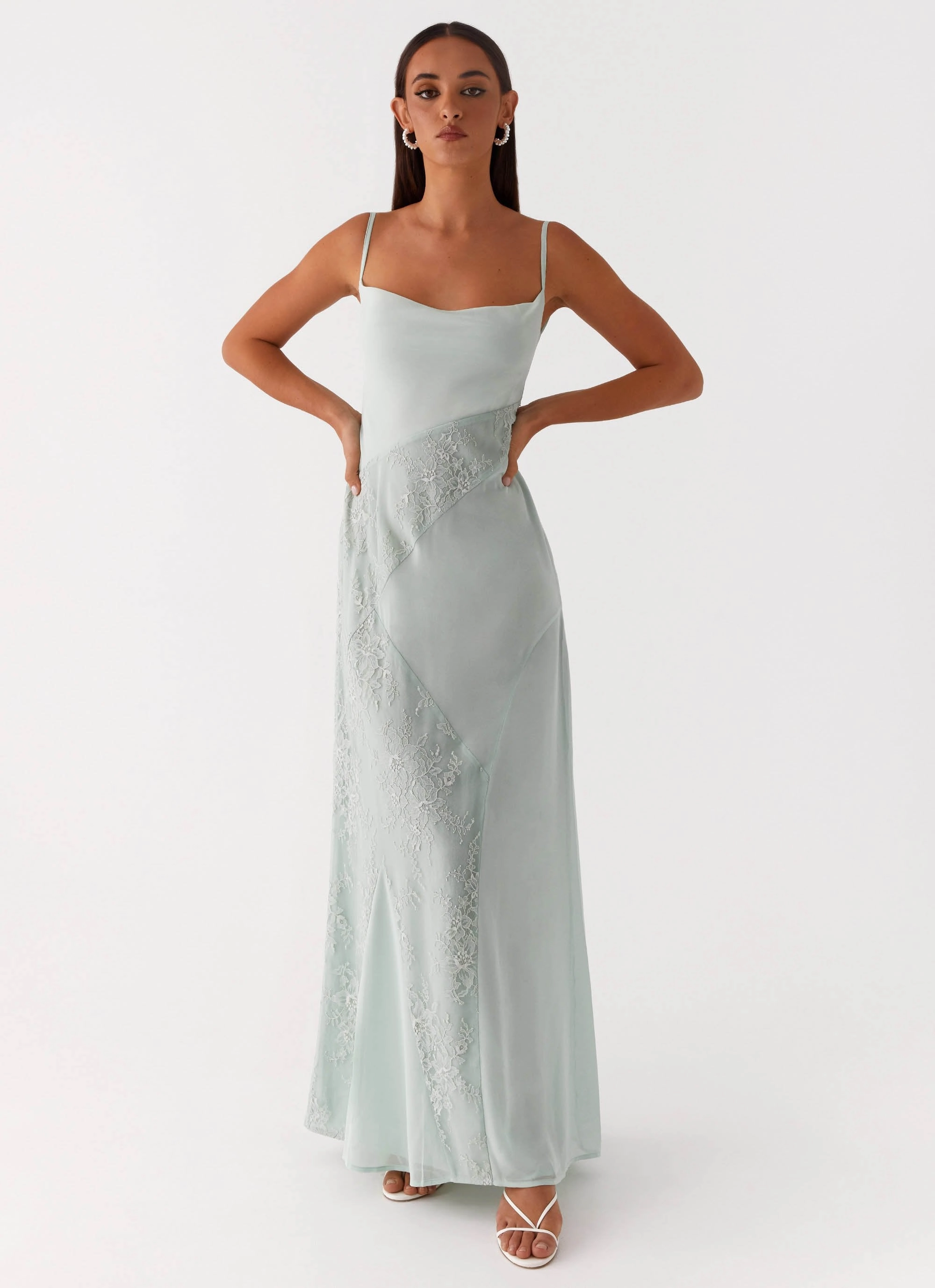 Gabriana Maxi Dress - Sage Flared-Hem