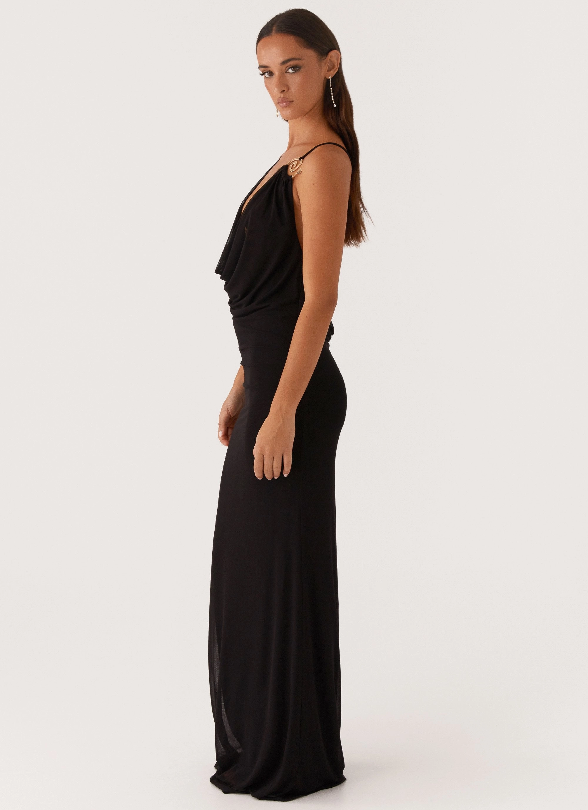 Work Friendly Game Player Maxi Dress - Black