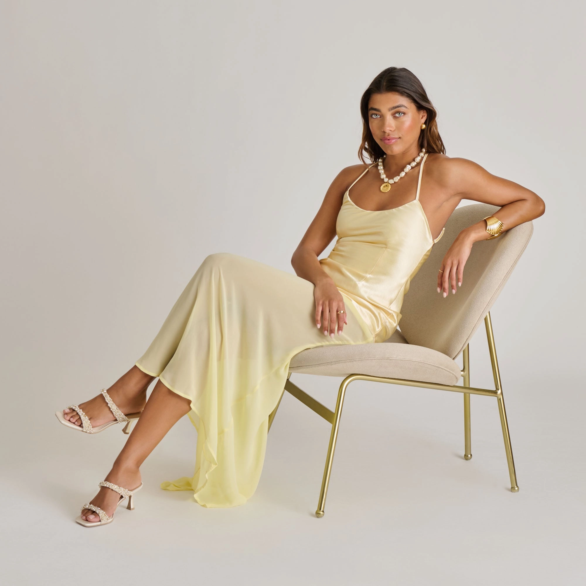 Bold Style GENORA RHINESTONE HEELS IVORY RHINESTONE