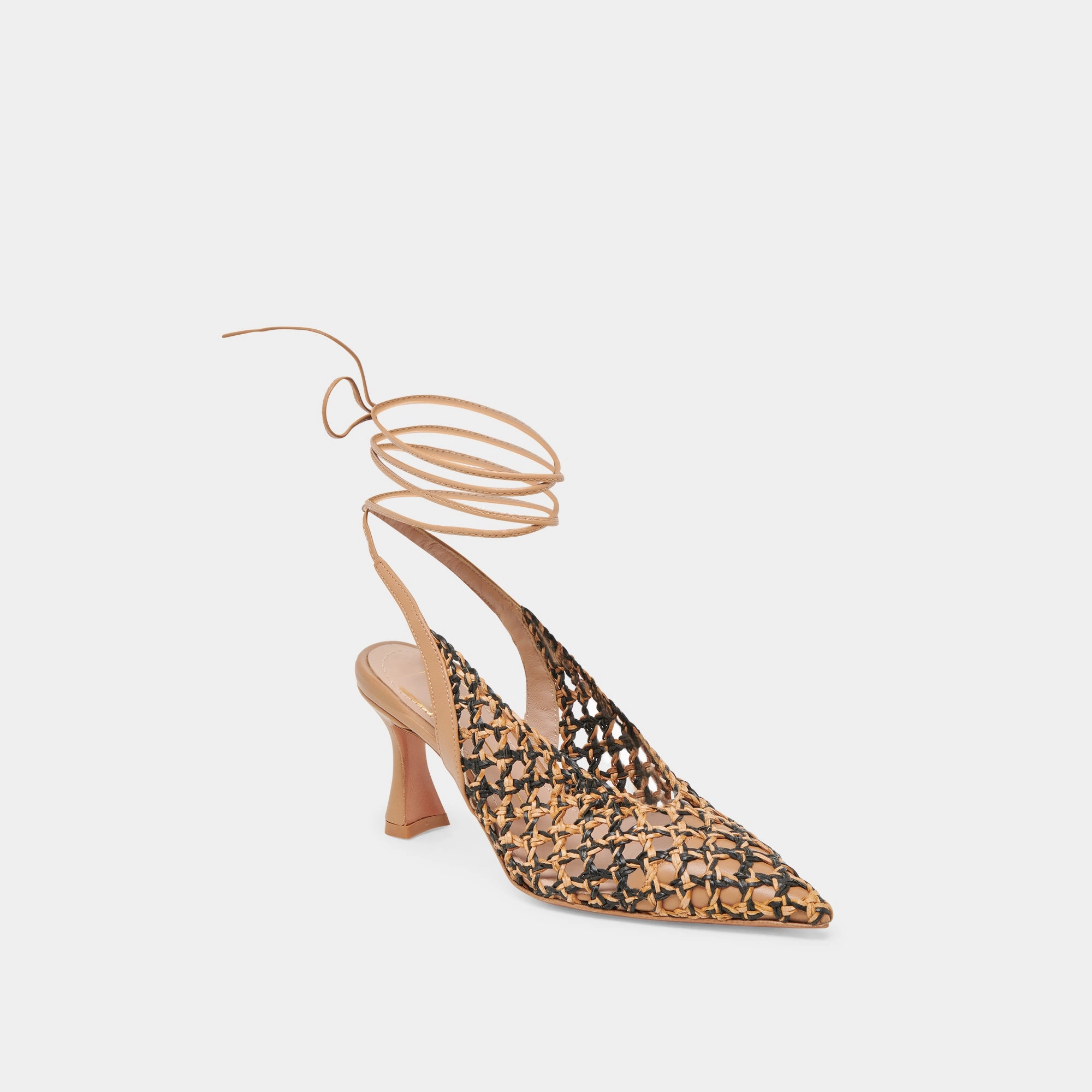 Luxe Touch GESICA HEELS BLACK NATURAL WOVEN