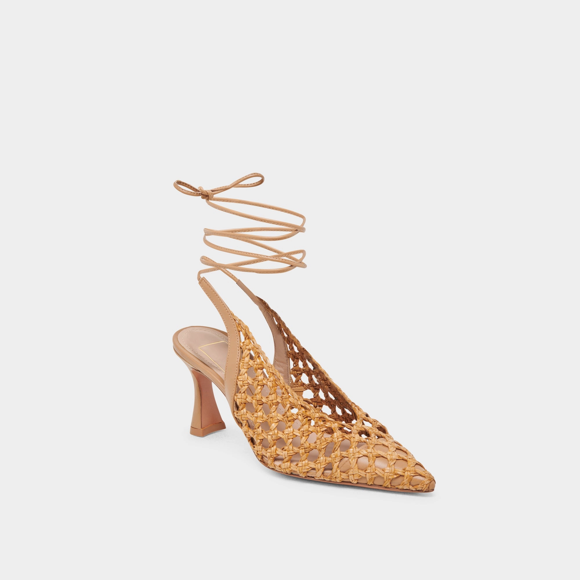 GESICA HEELS NATURAL WOVEN Open Back Tall Frame