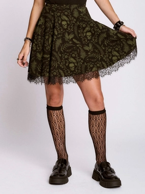 Gilded Age Skater Skirt Sustainable Abstract Motif