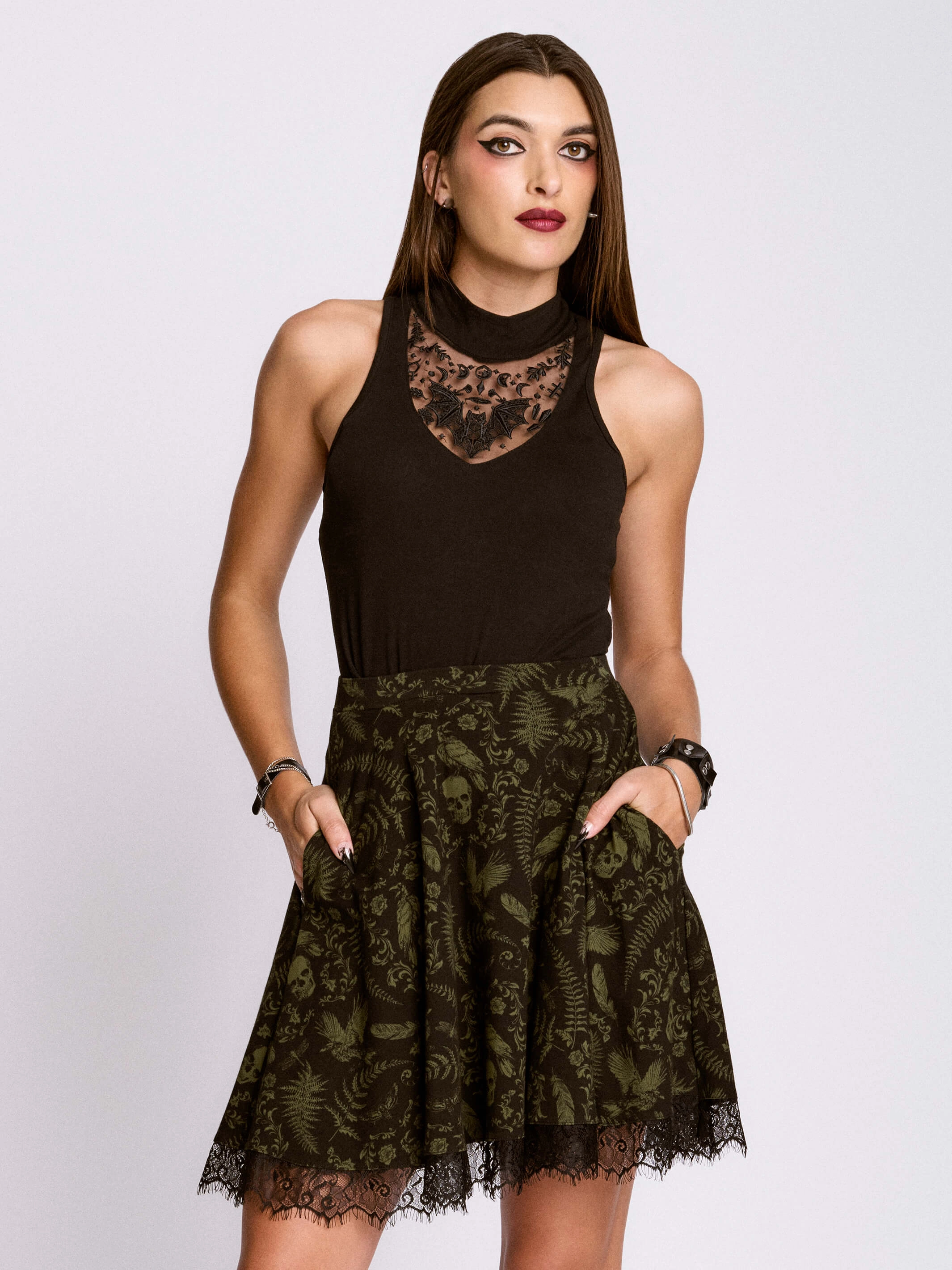 Gilded Age Skater Skirt Wrap Front