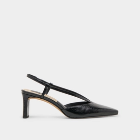 GINAY HEELS  BLACK LEATHER Arch support