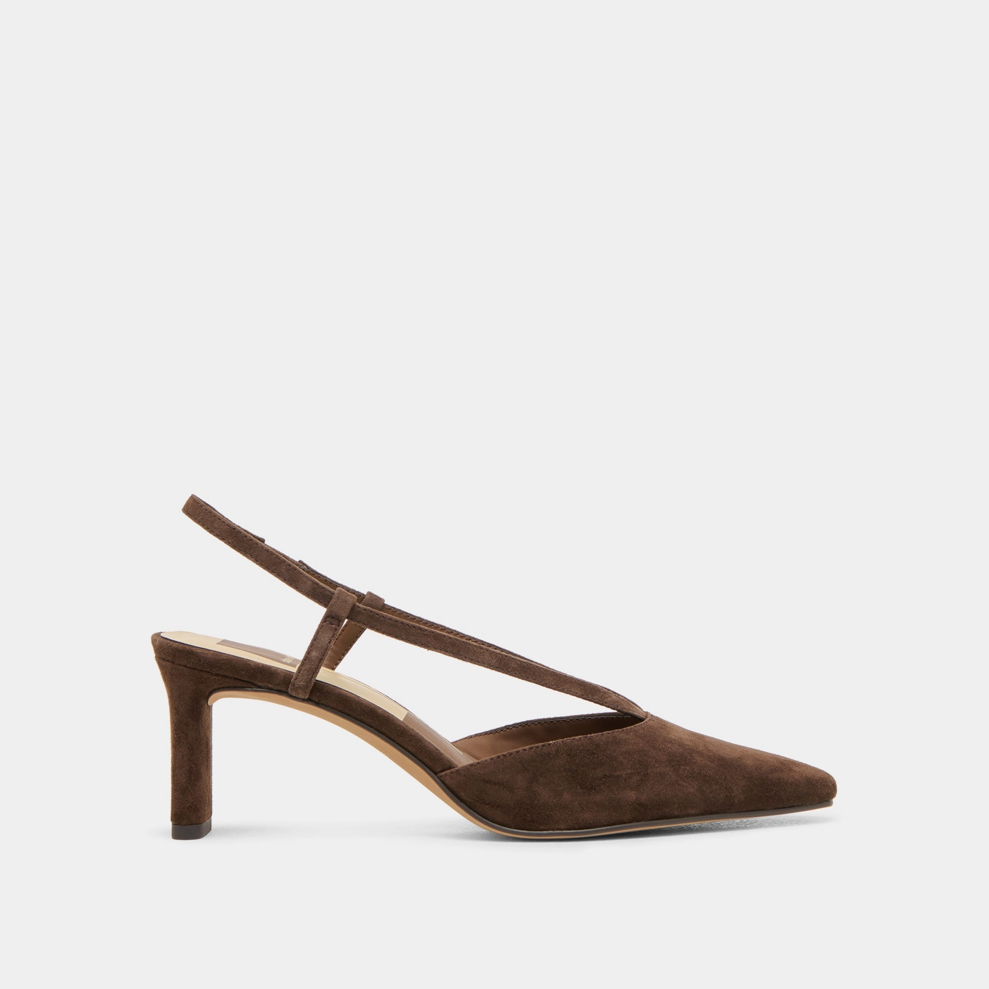 Minimalist Style GINAY HEELS DK BROWN SUEDE