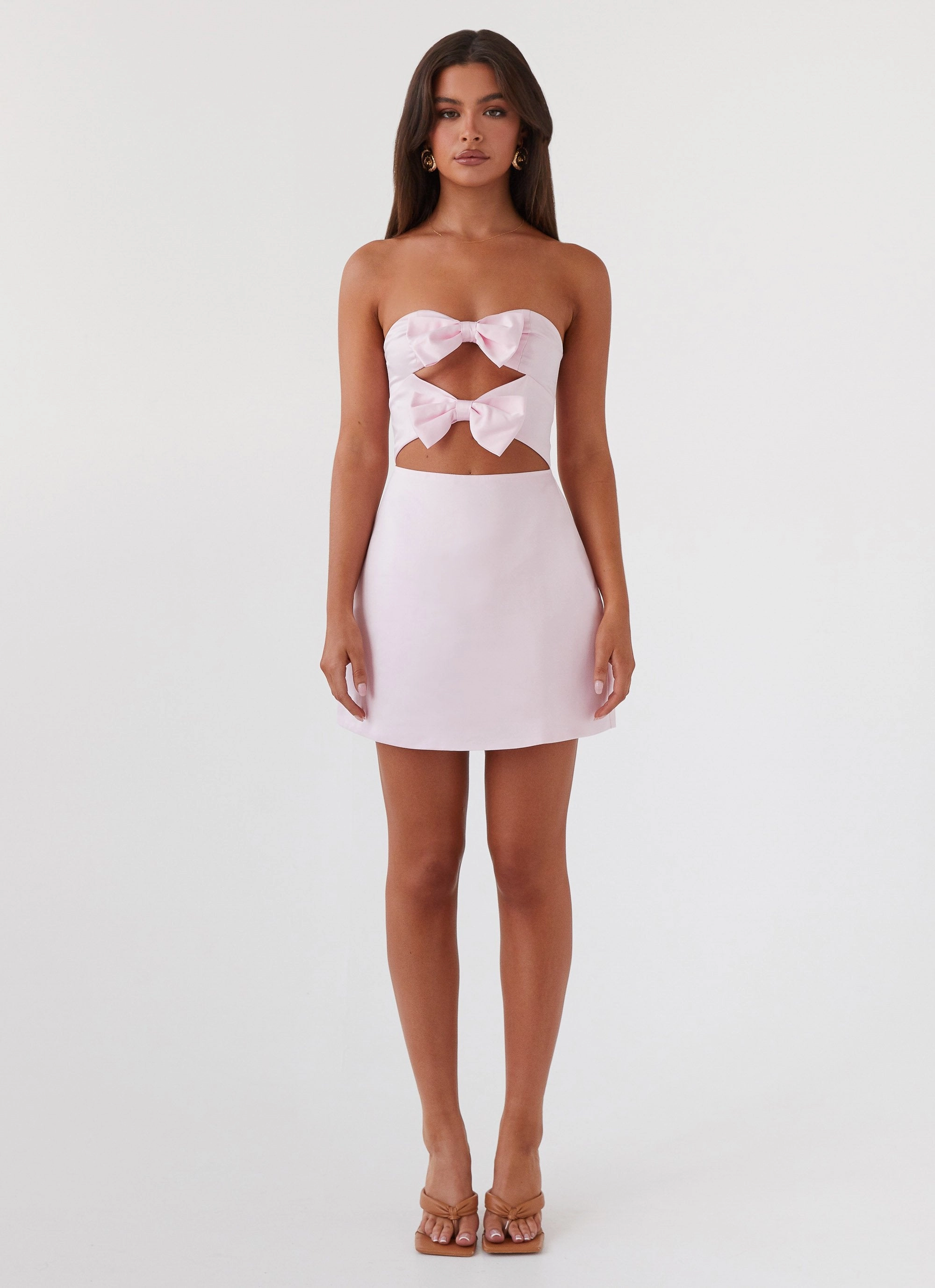 Girl Crush Bow Mini Dress - Pink Grab Quick