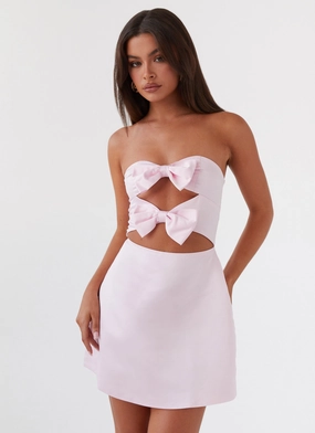 Girl Crush Bow Mini Dress - Pink Polished Details