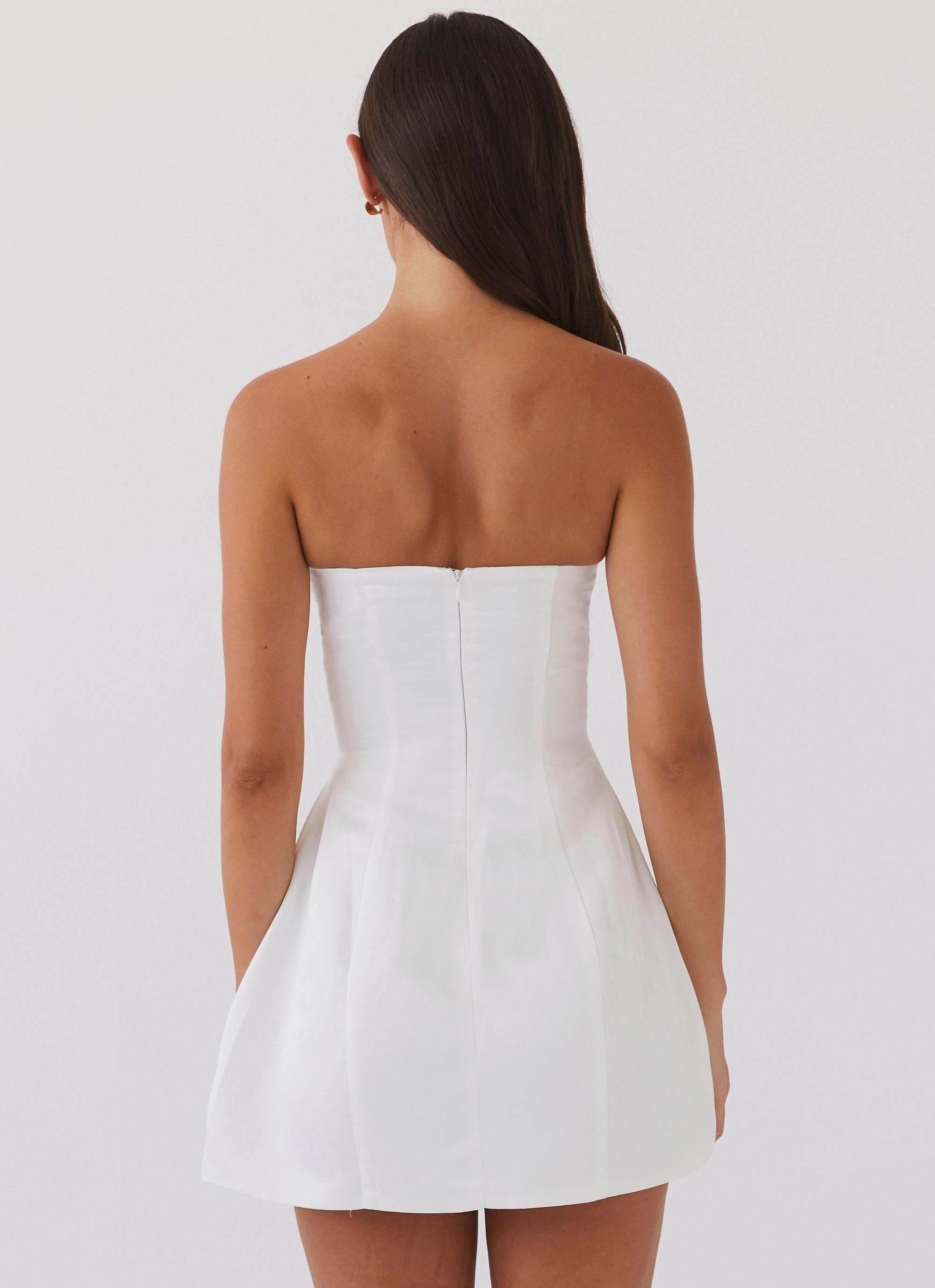 Boho Mood Machine-washable Girl Crush Bow Mini Dress - White