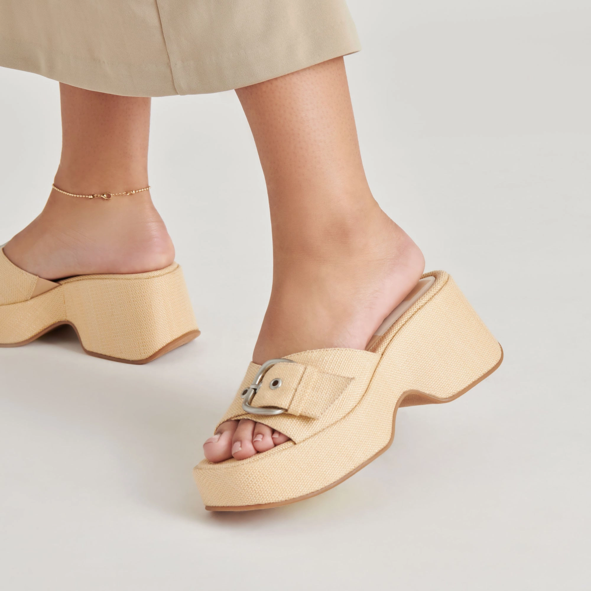 GISEL HEELS LT NATURAL WOVEN RAFFIA gift pick Elegant Shoes