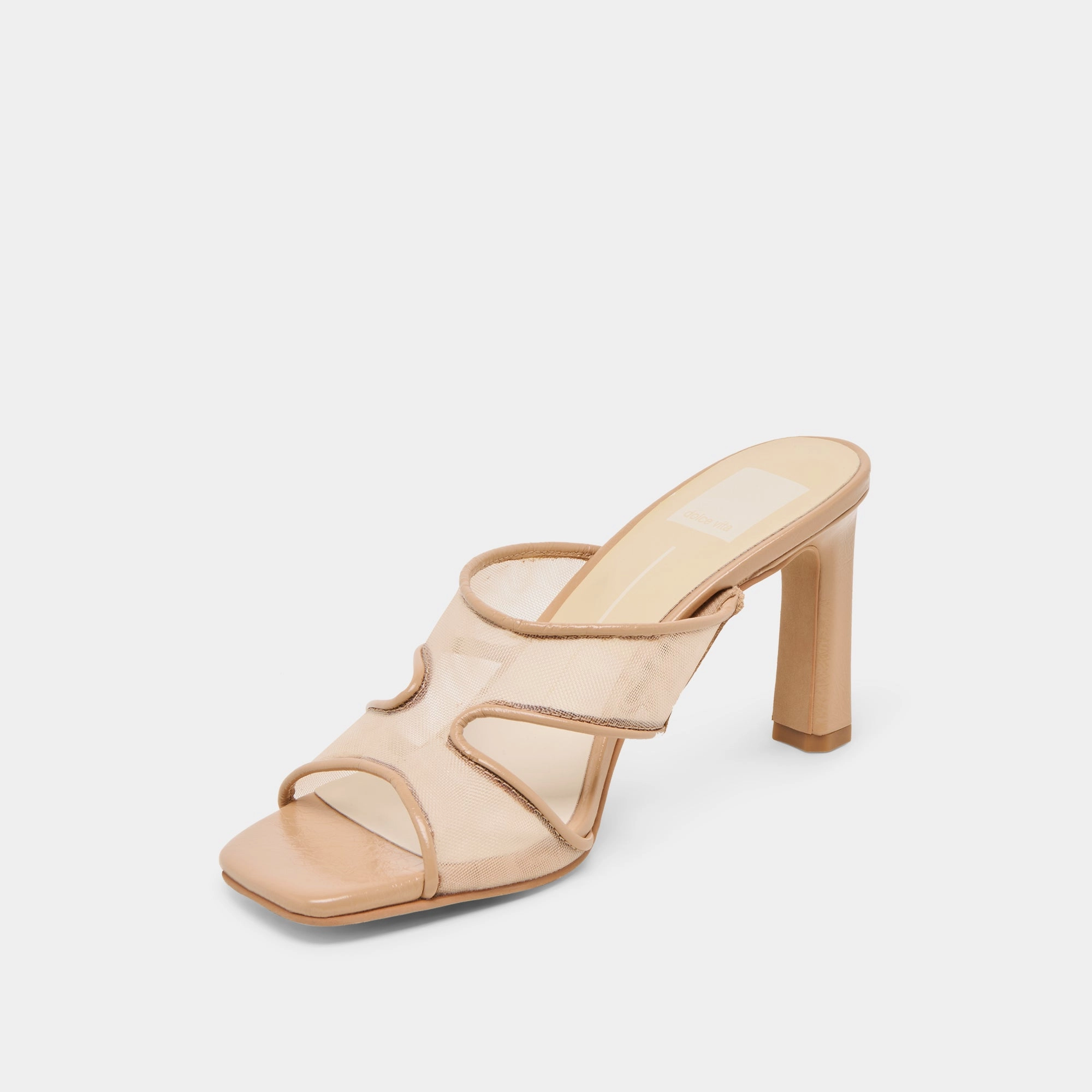 Paris Glow GITEL WIDE HEELS LIGHT TAN MESH