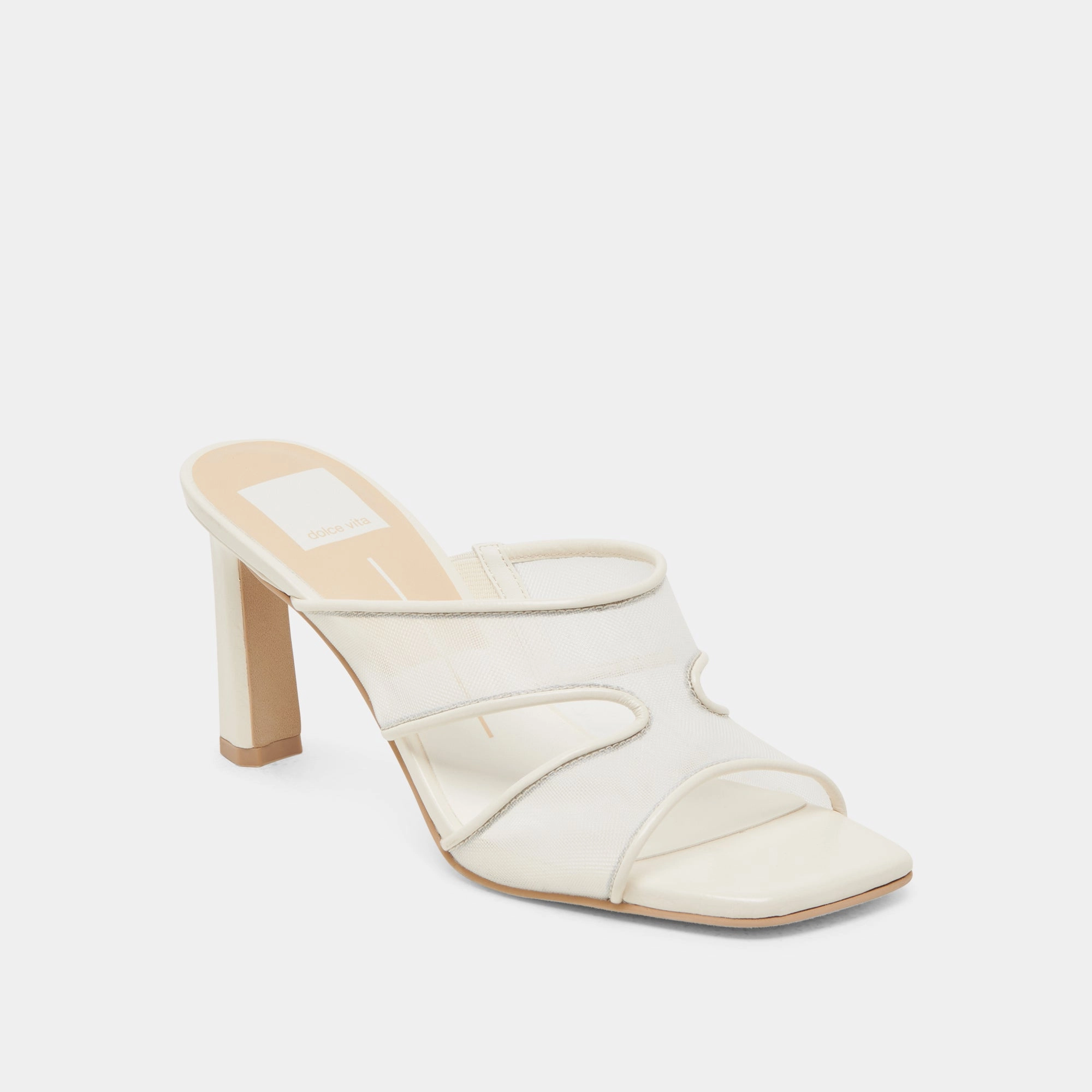GITEL WIDE HEELS OFF WHITE MESH Stiletto Heel