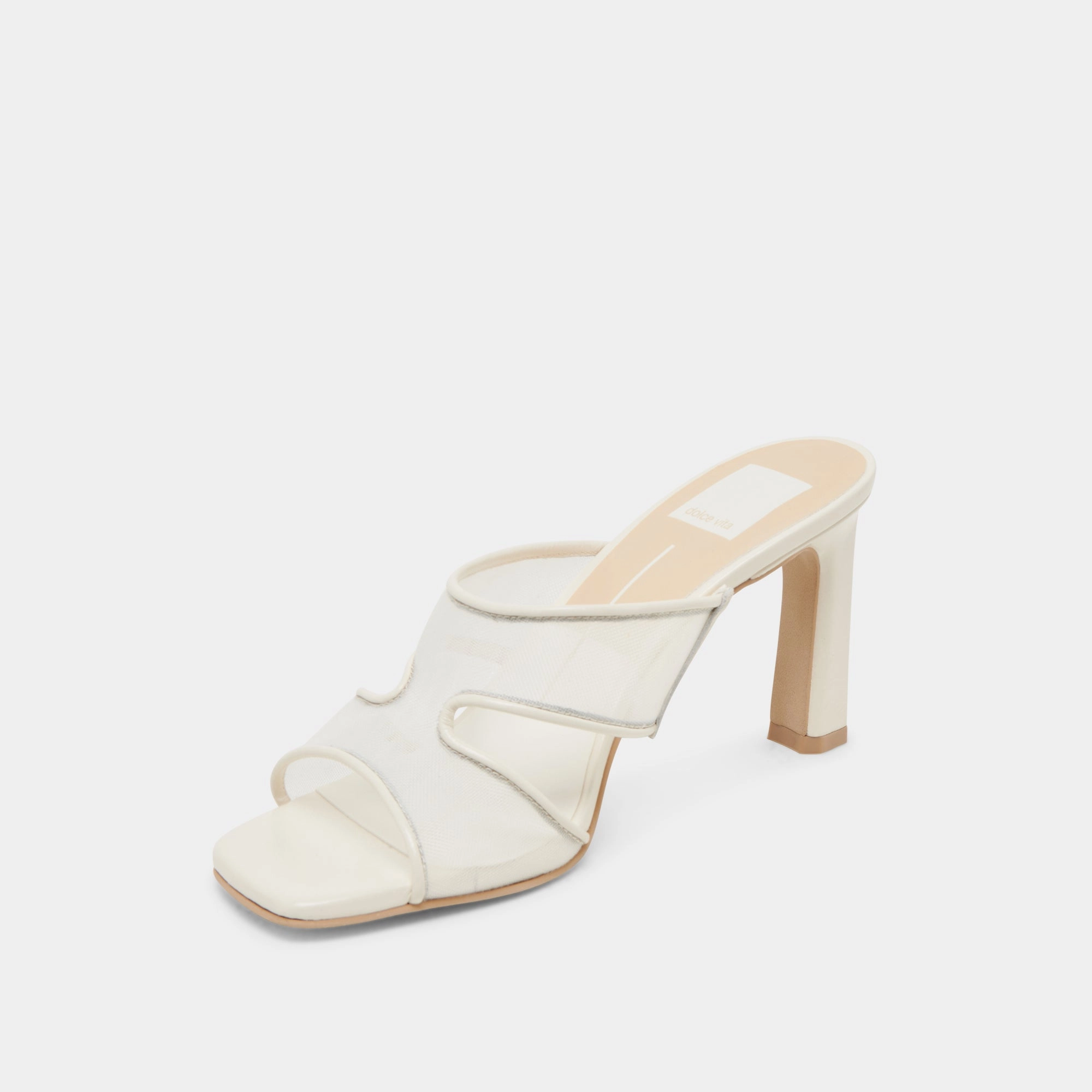 GITEL WIDE HEELS OFF WHITE MESH Modern Glow Glam Mood