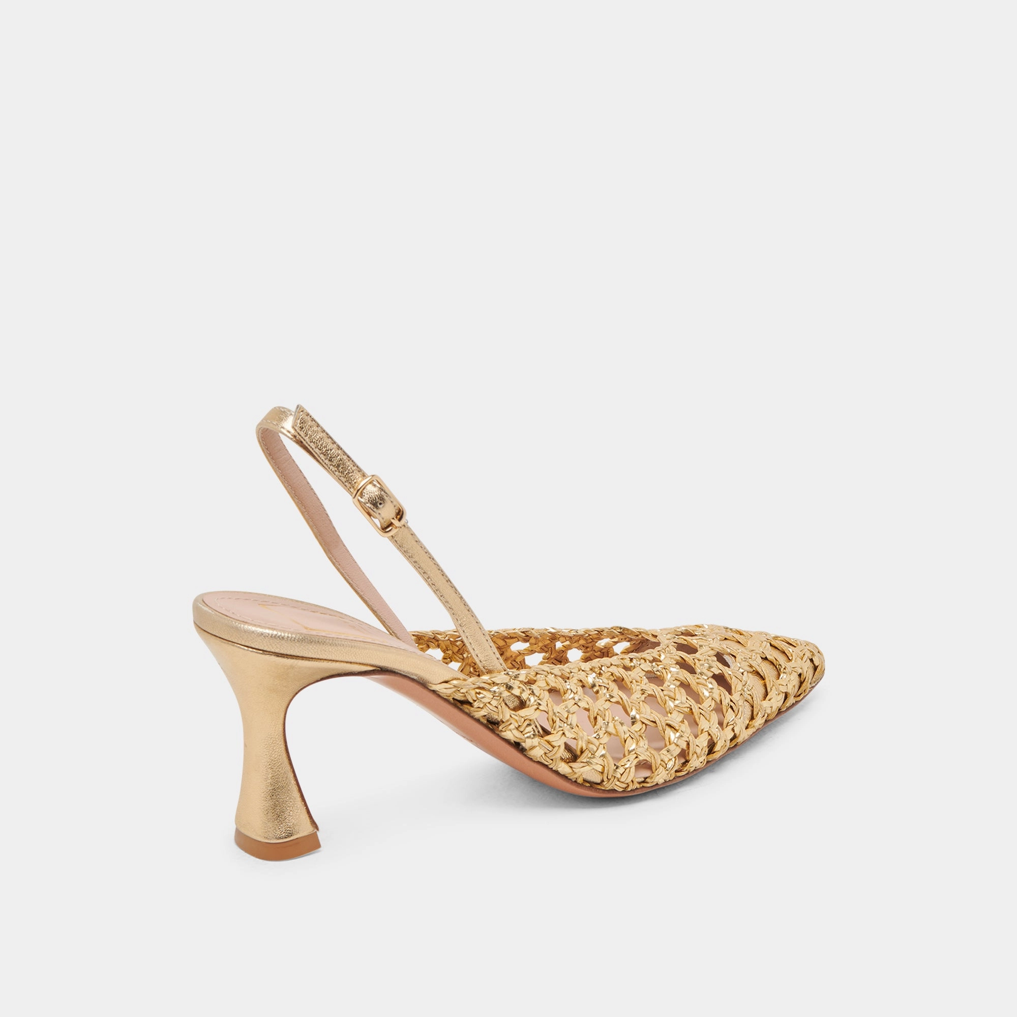 GLORIA HEELS GOLD WOVEN Party Guard Smart Shoes