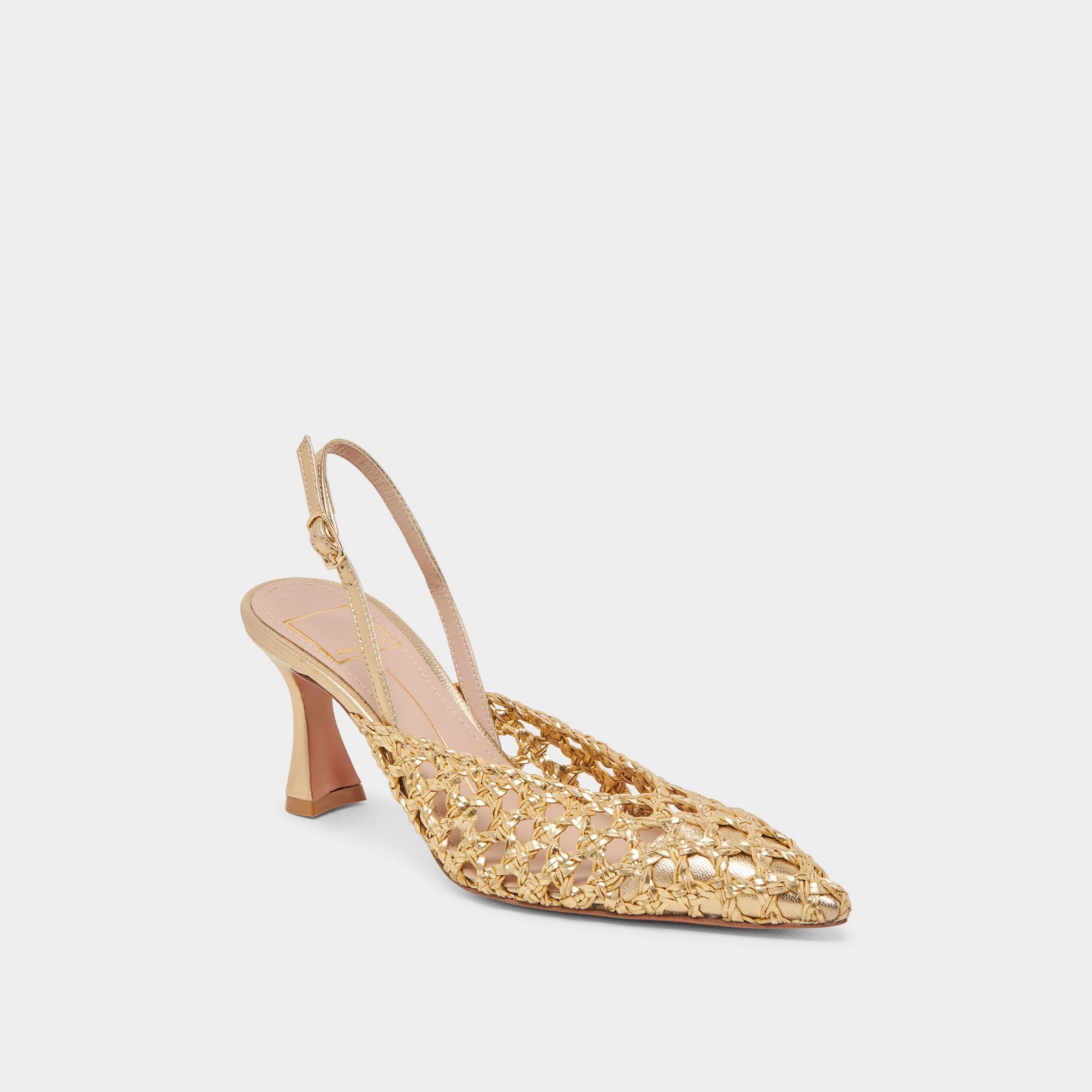 Glamour Sandals London Chic GLORIA HEELS GOLD WOVEN