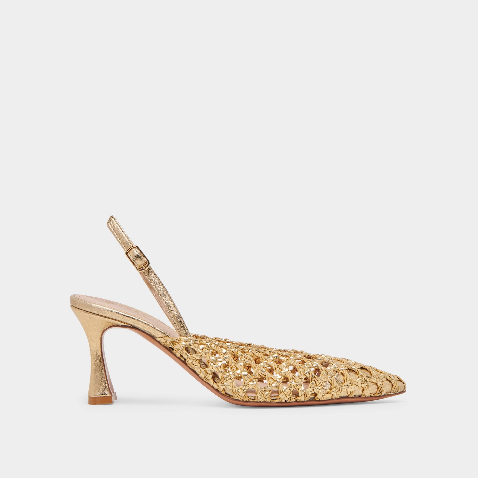 Street Queen Open Toe GLORIA HEELS GOLD WOVEN