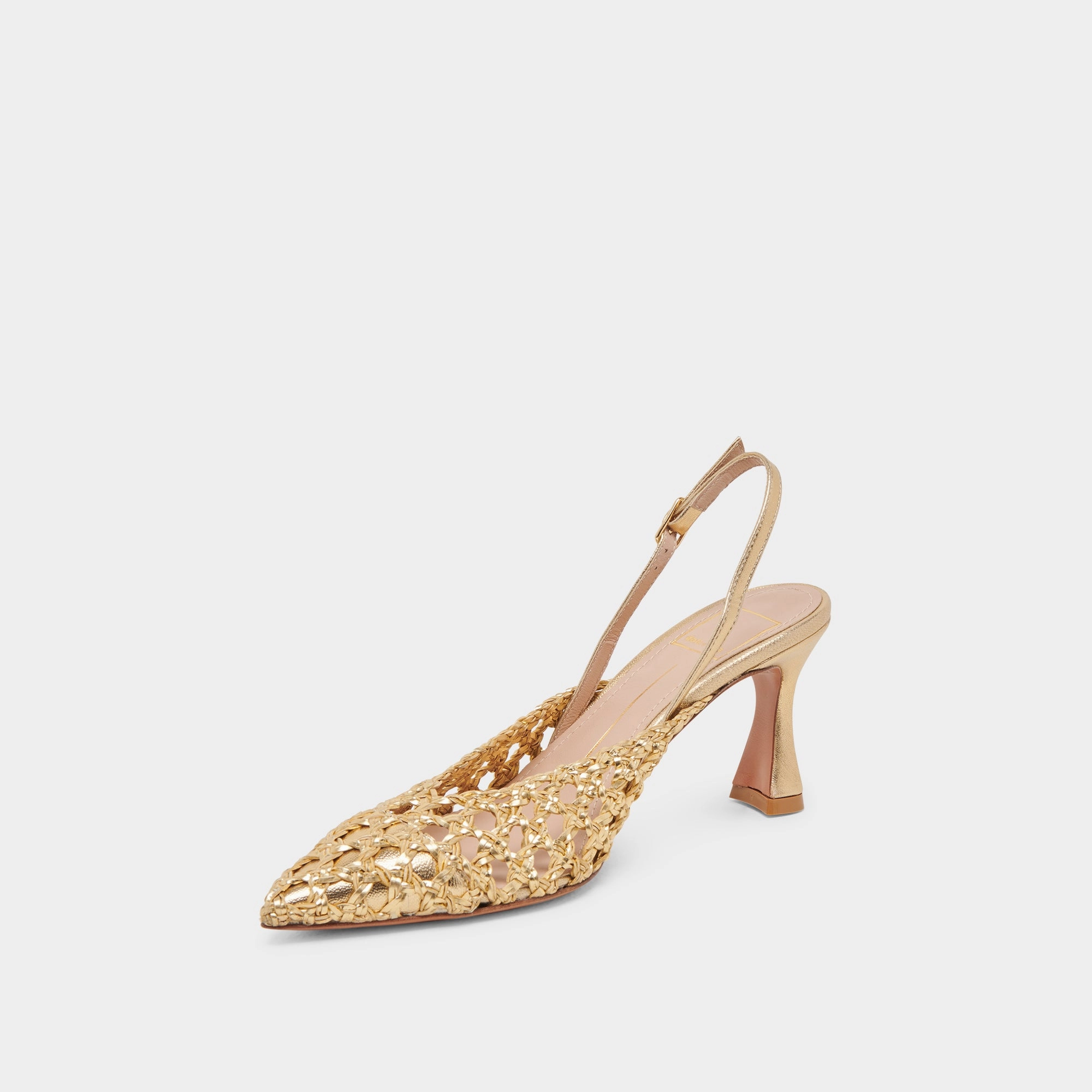 Ankle Loop GLORIA HEELS GOLD WOVEN