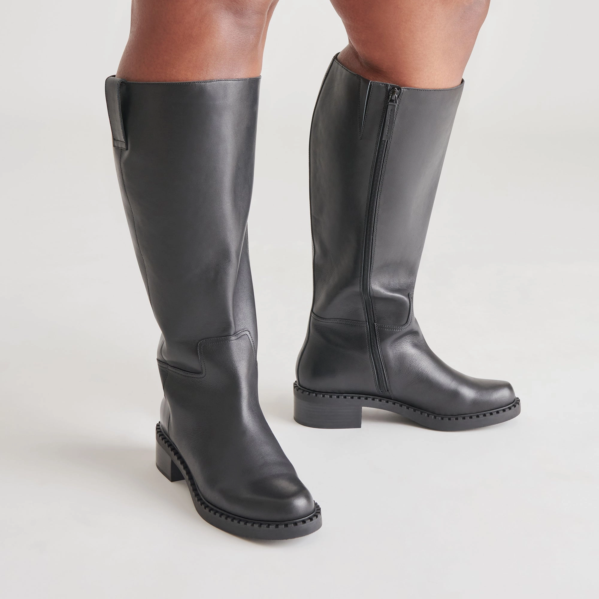 GLORY H2O EXTRA WIDE CALF BOOTS BLACK LEATHER Slip Resistant Daily Walks