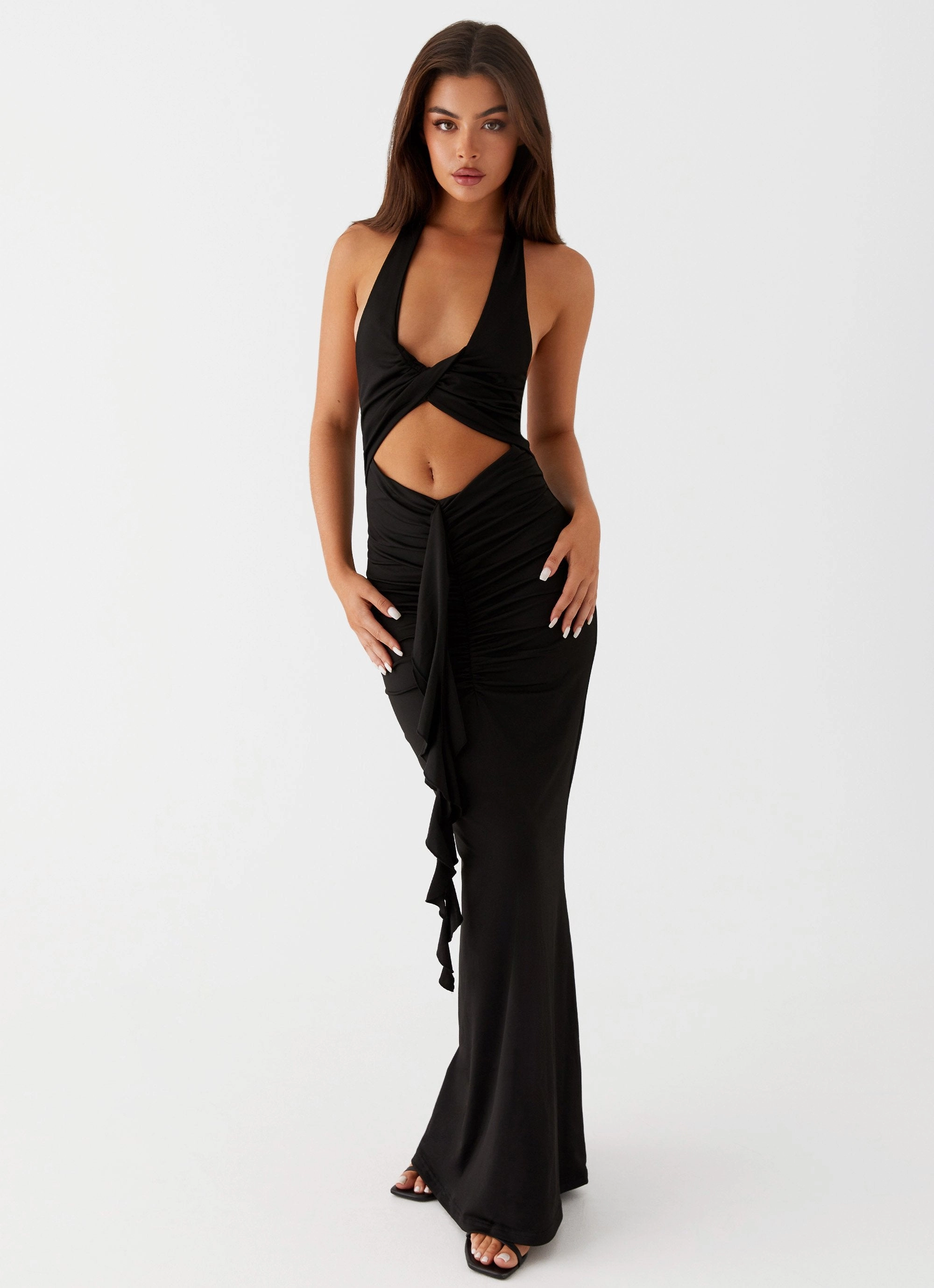 Timeless Wearable Allanna Frill Maxi Dress - Black