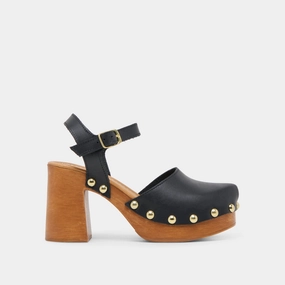 Birthday Glow Funky Flair CLOVER HEELS BLACK LEATHER