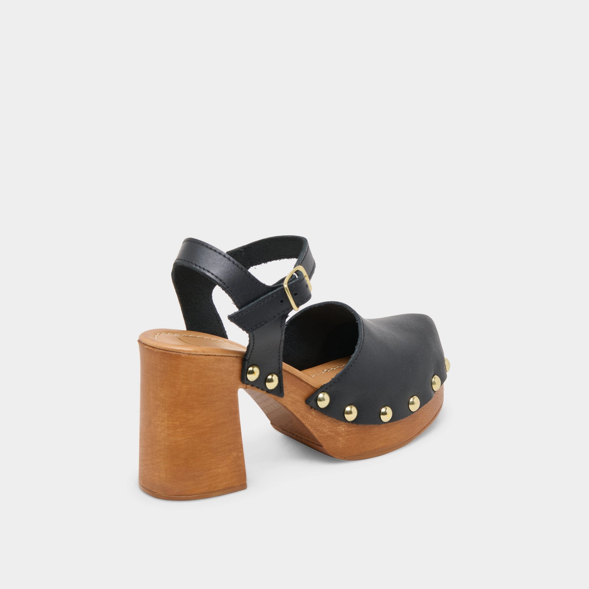 Effortless Glam CLOVER HEELS BLACK LEATHER