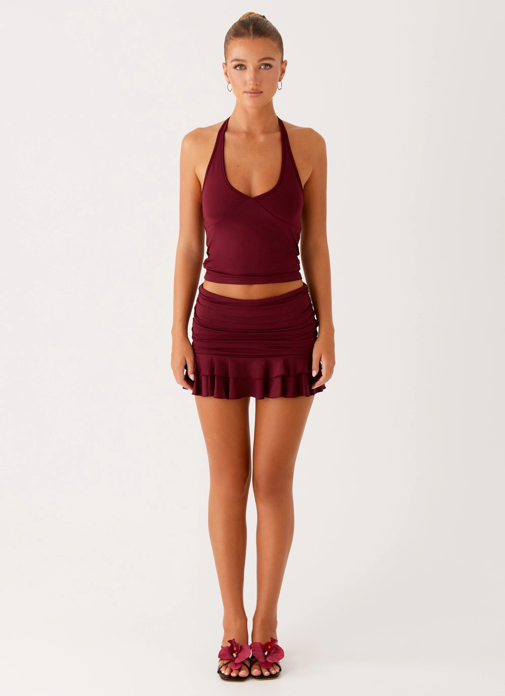 Soft Layers Bernie Mini Skirt - Raspberry Wine