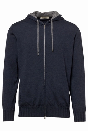 Cashmere Zip Hoodie Layering Fit Simple Knitwear