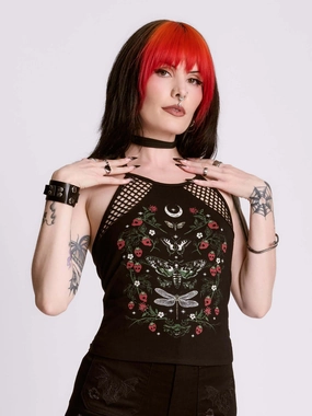 Body Mapping Zones gas storage Strawberry Skull Fishnet Halter