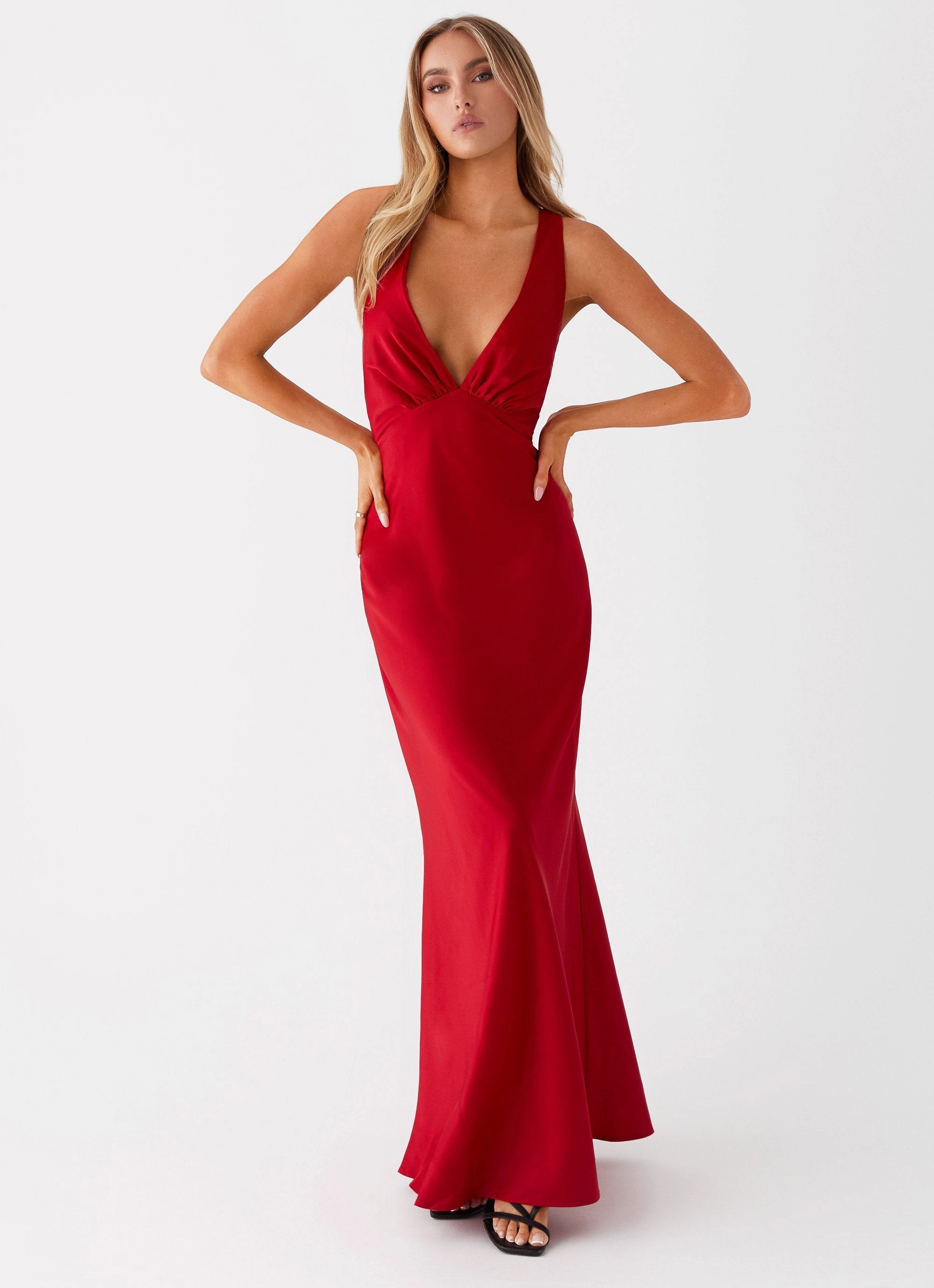 Comfortable Silhouette Slyvia Maxi Dress - Red