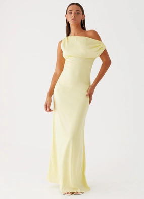Heart Of Glass Satin Maxi Dress - Yellow Chilly Weather Wear Relax Motion