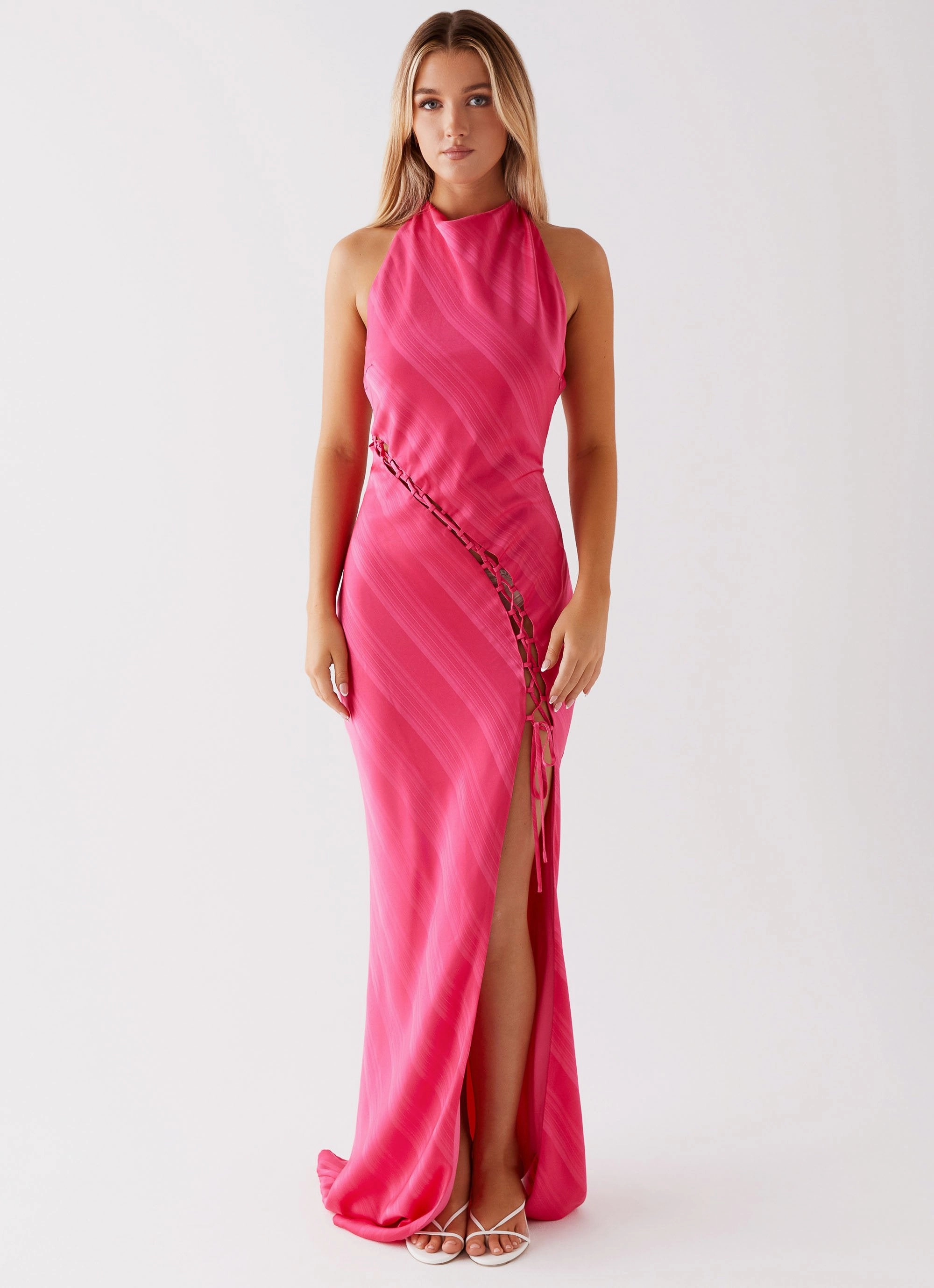 Heartbeat Maxi Dress - Pink Chain-Detail Timeless Shape