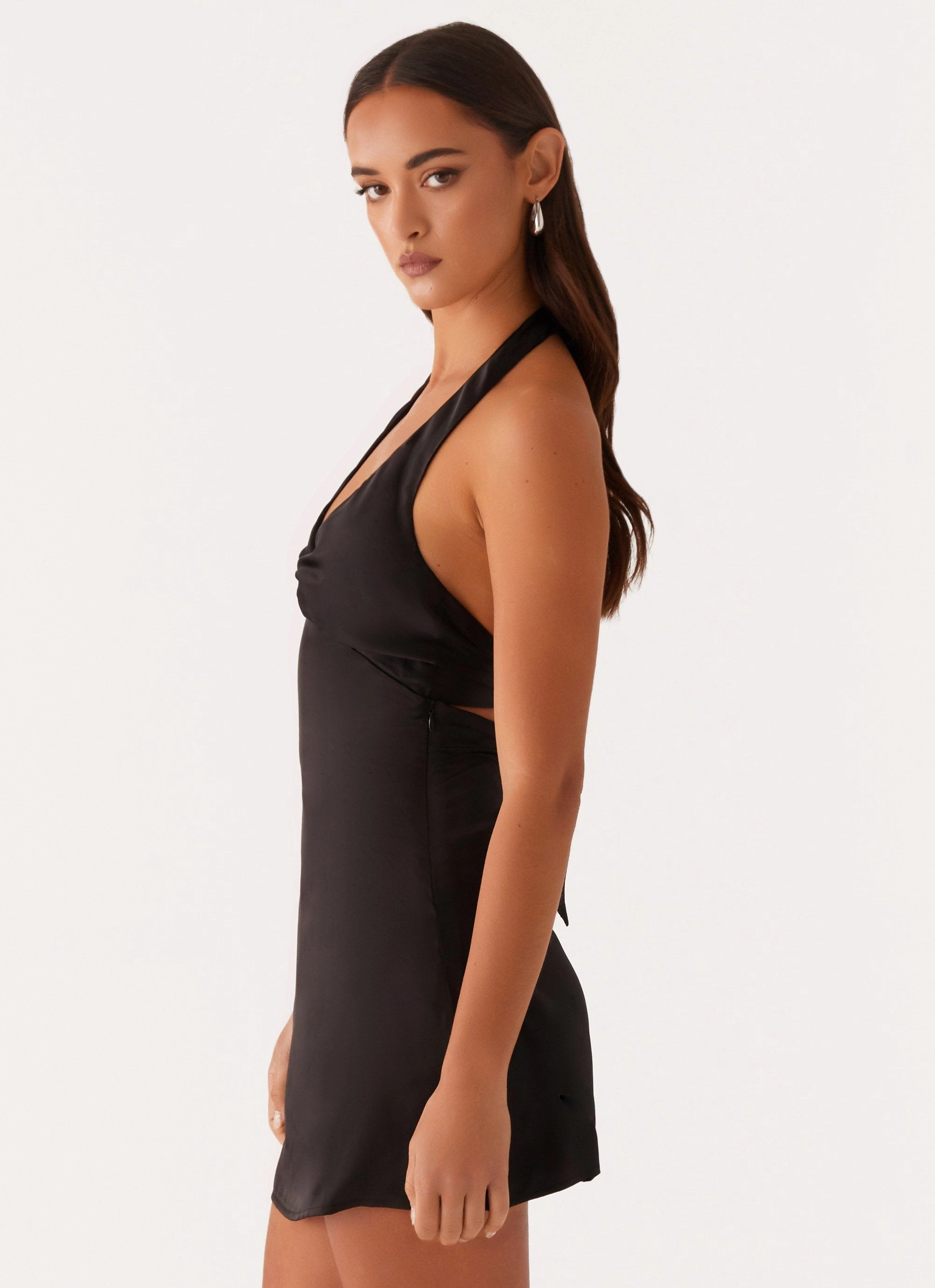 Relax Style Heavy Hearted Mini Dress - Black